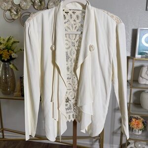 Wild Rose Cream Lace-Back Blazer